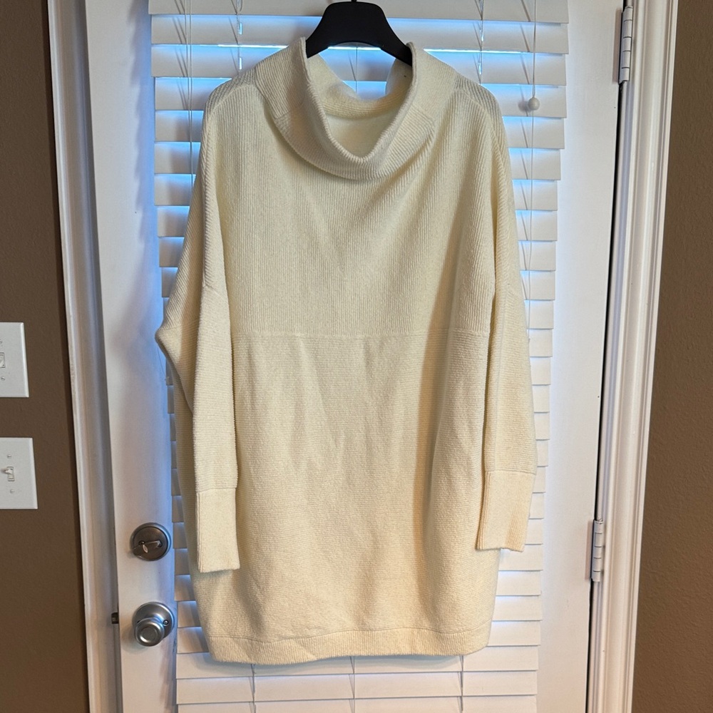 Free People Cozy Cream Turtleneck Sweater